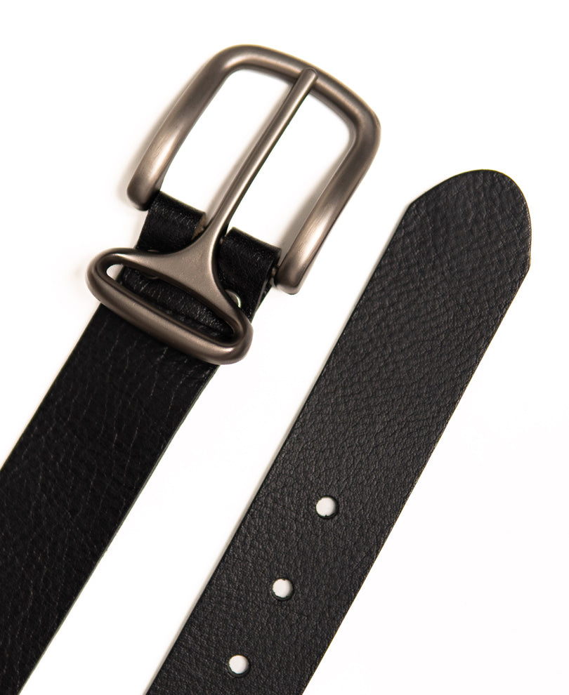 Black Textured Dress Belt