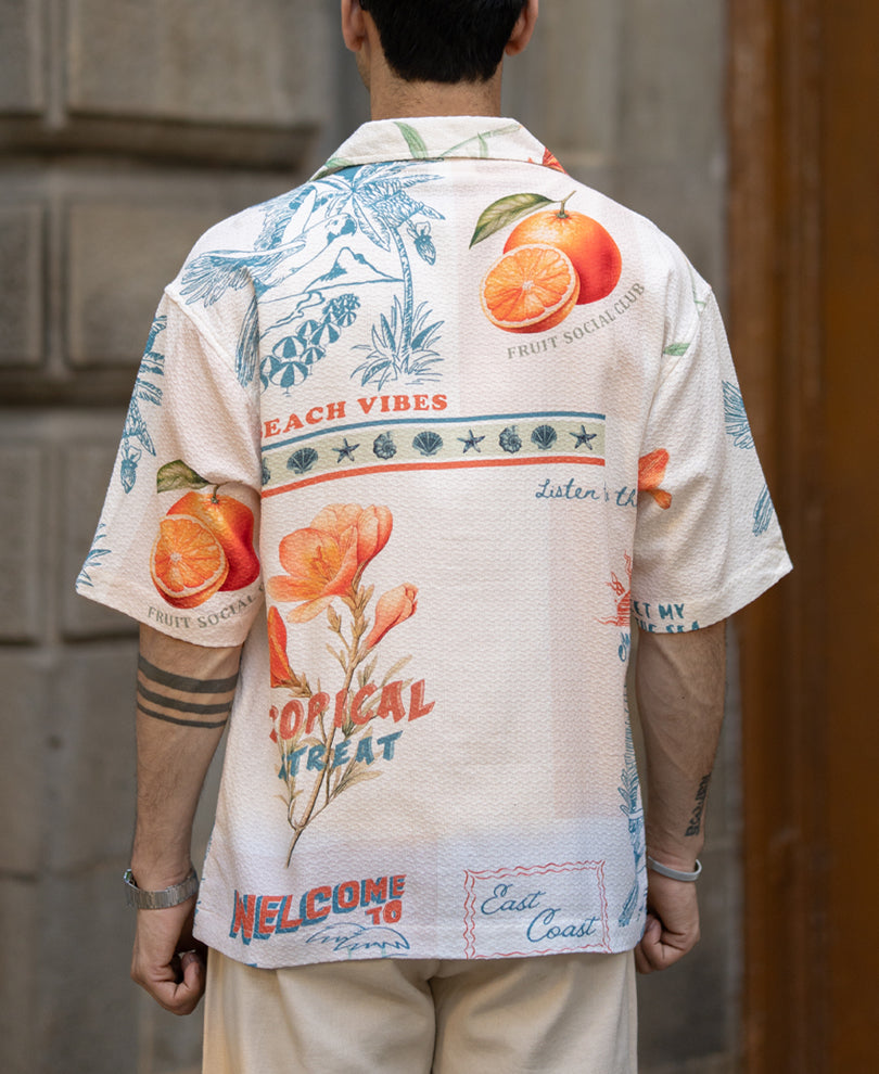 Tropical Print Structured Shirt.