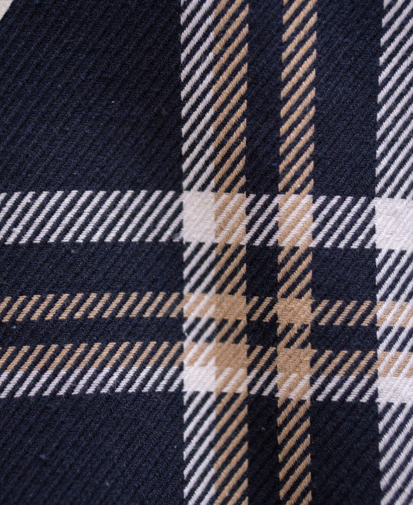 Navy Print Checks Overshirt