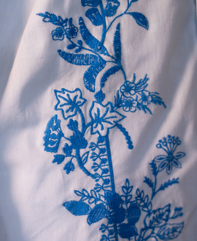 Light Blue Embroidered Shirt