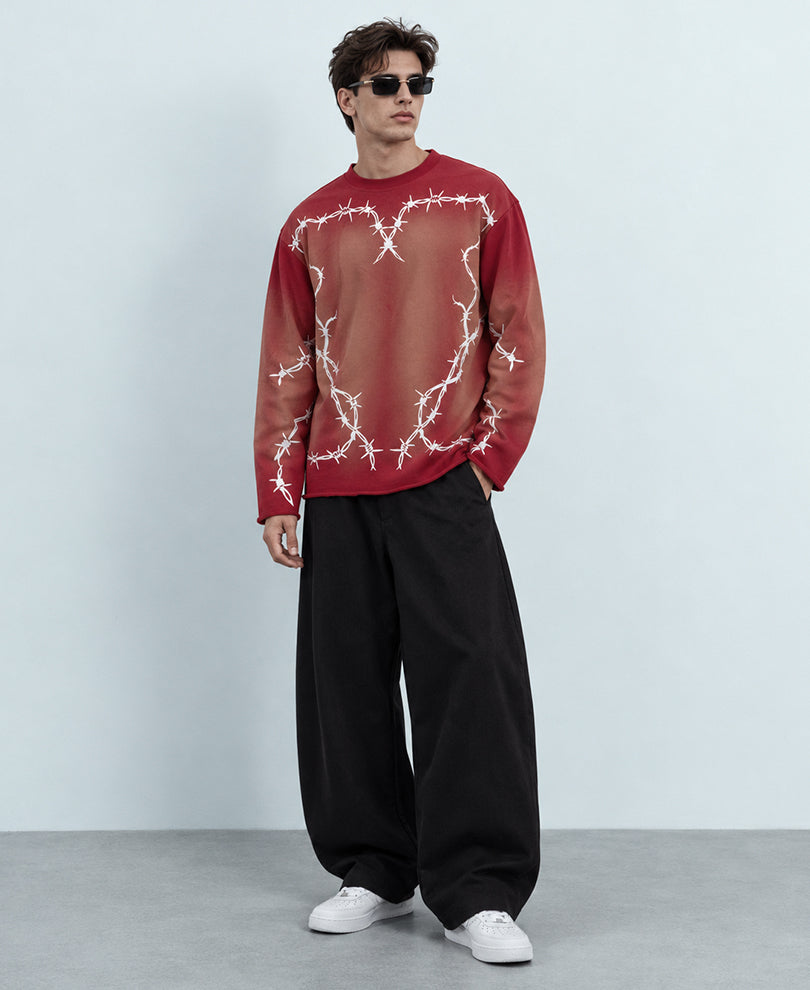 Red Printed Boxy T-Shirt