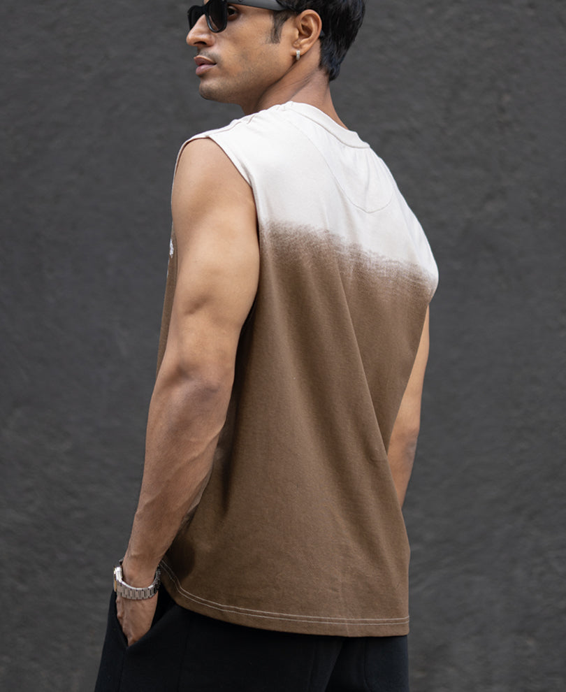 Brown Ombre Graphic Sando.