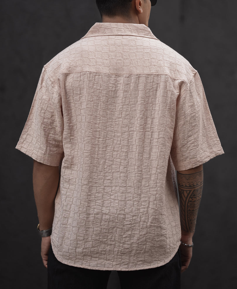 Light Beach Structured Oversized Half Sleeves Shirt.