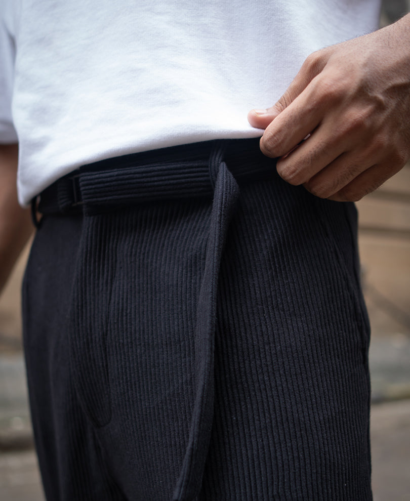 Black Baggy Fit Corduroy Pant.