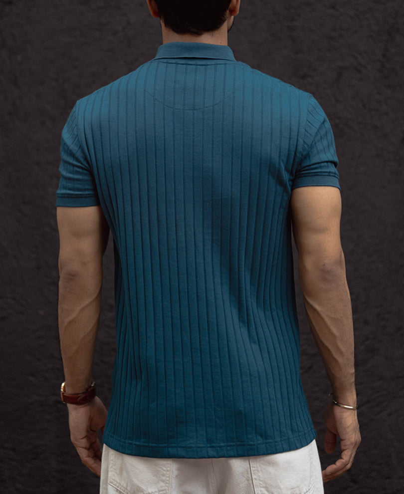 Royal Blue Regular Fit Half Sleeves T-Shirt.