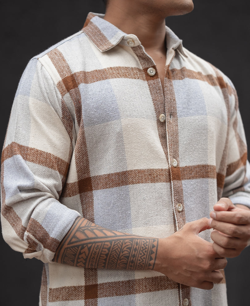 Multi Colour Checks Regular Fit Full Sleeves Shirt.