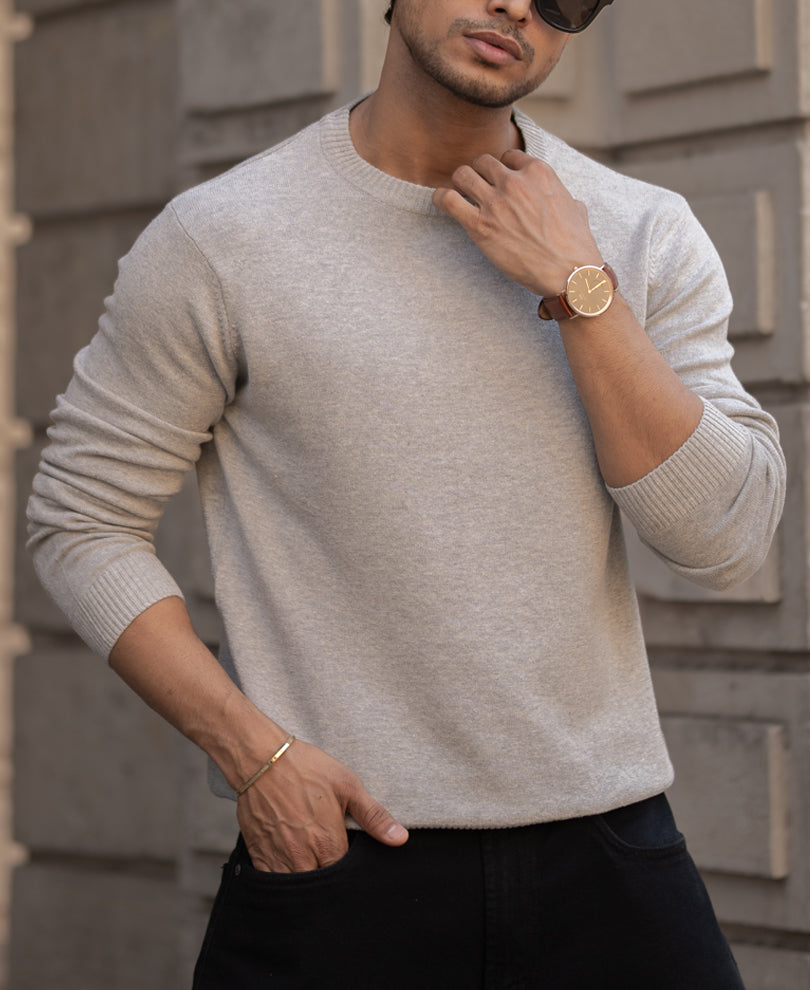 Grey Cotton Sweater.