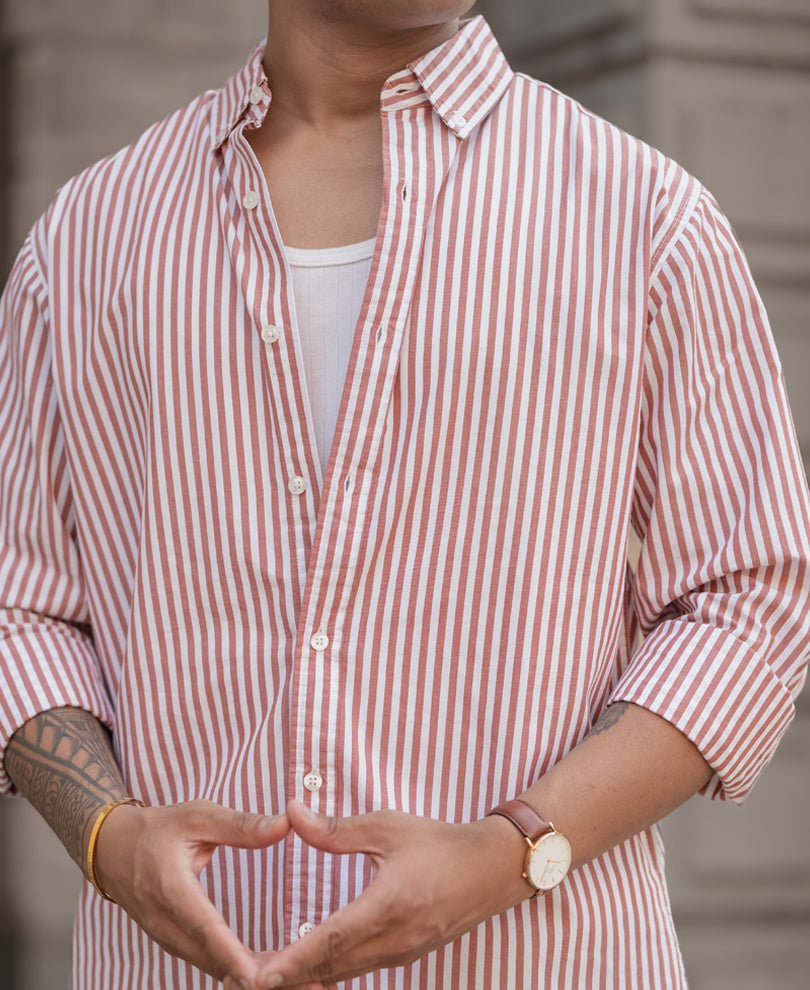 Rust Stripe Shirt.