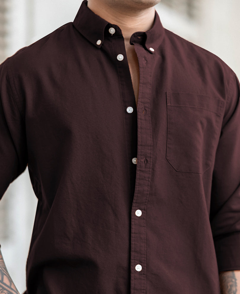 Brown Oxford Shirt.