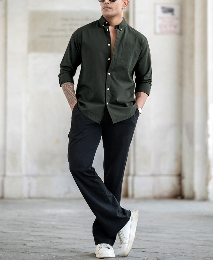 Olive Oxford Shirt.