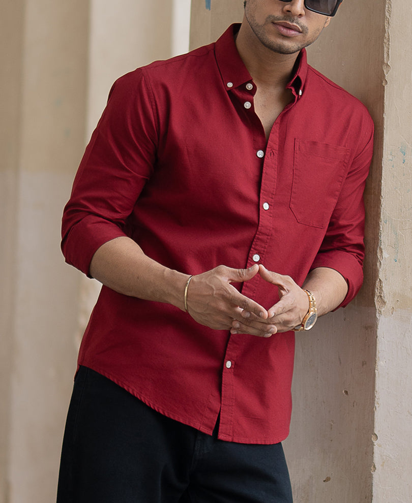 Brick Red Oxford Shirt.