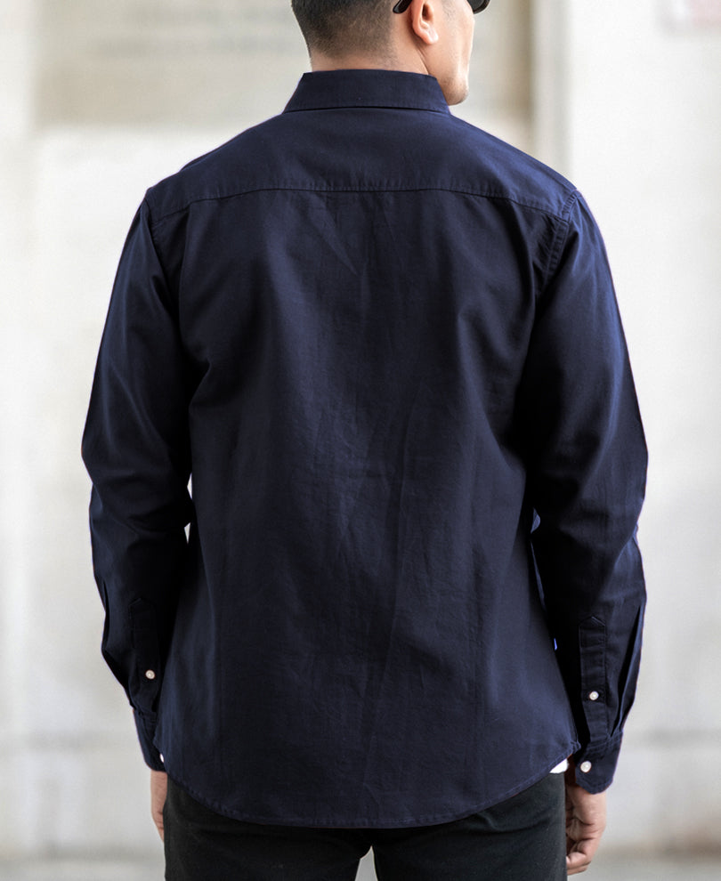 Navy Oxford Shirt.