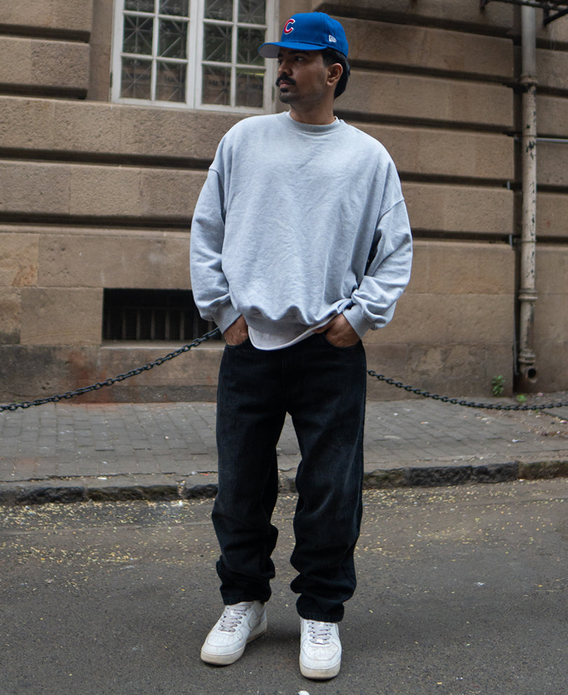 Black Baggy Fit Denim Jeans.