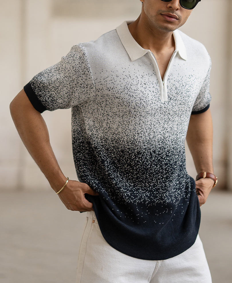 Ombre Jacquard Polo T-Shirt.