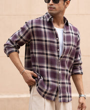 Wine Structured Checks Shirt.