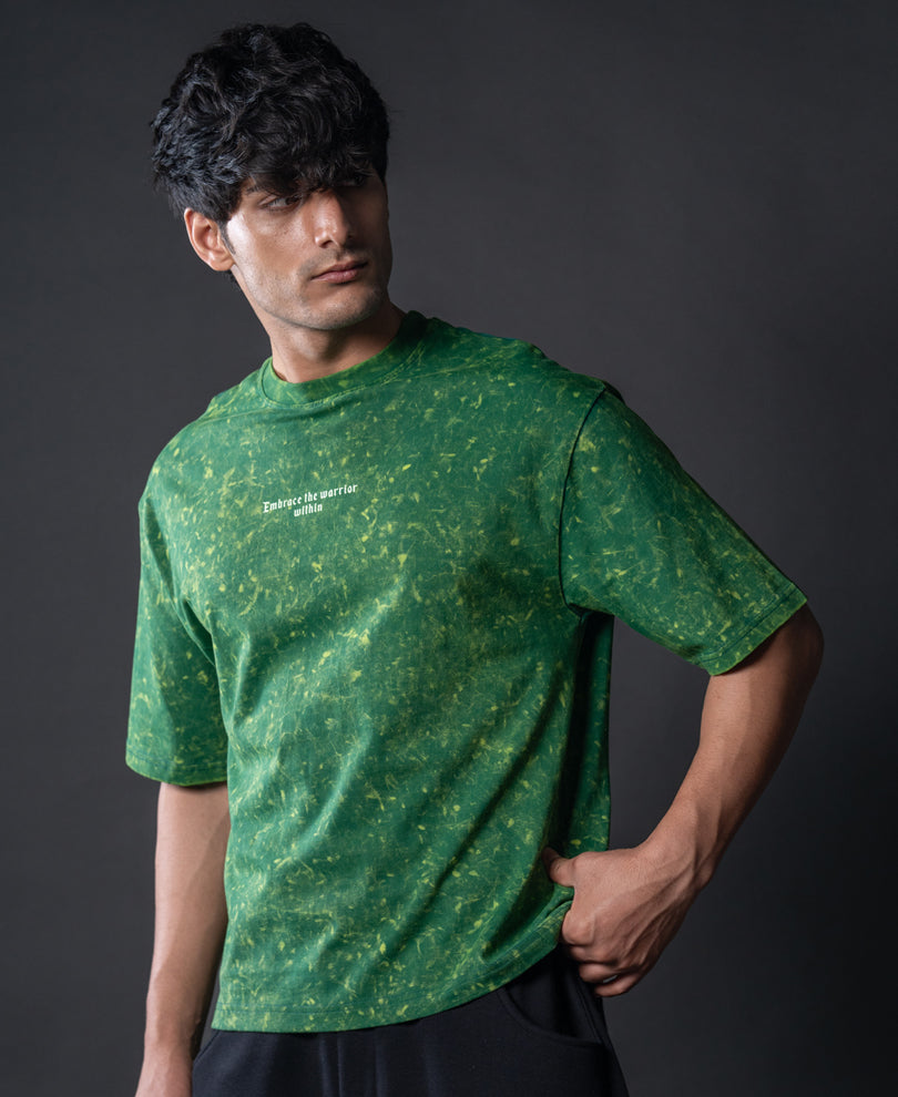 Green Wahed Samurai Print T-Shirt.