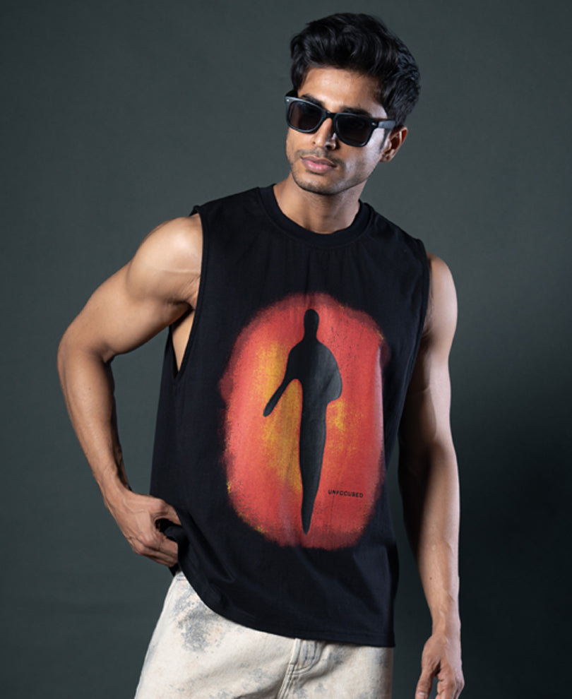 Black Graphic Vest.