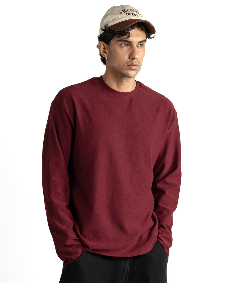 Wine Rib Knit T-Shirt