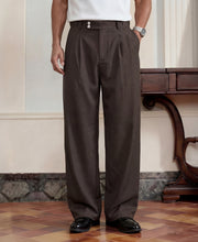Brown Pleated Gurkha Pants