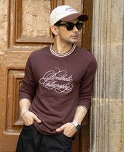 Brown Knit Embroidered T-Shirt