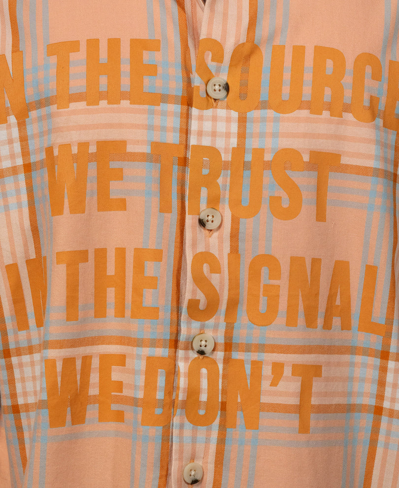 Light Peach Printed Checks Shirt