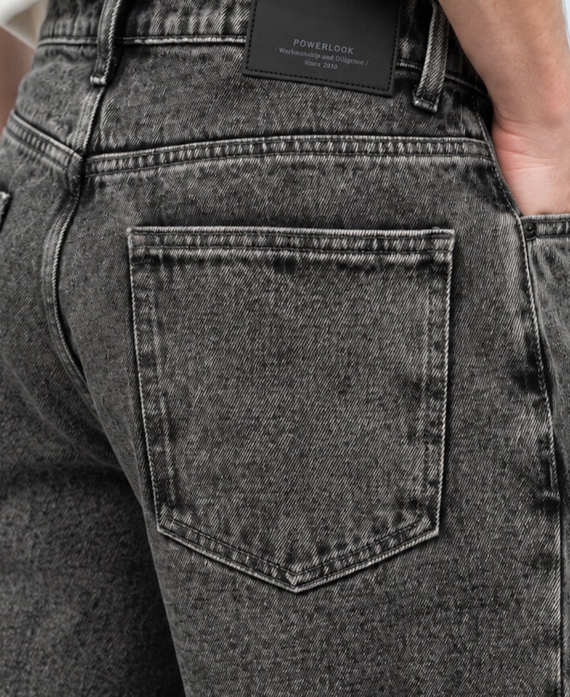 Charcoal Washed Baggy Jeans