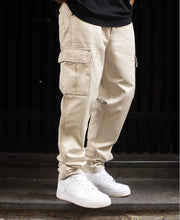 Cream Regular Fit Pocket Cargo Pant.