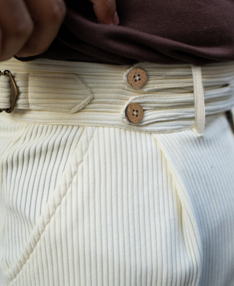 Cream Knit Gurkha Pant.