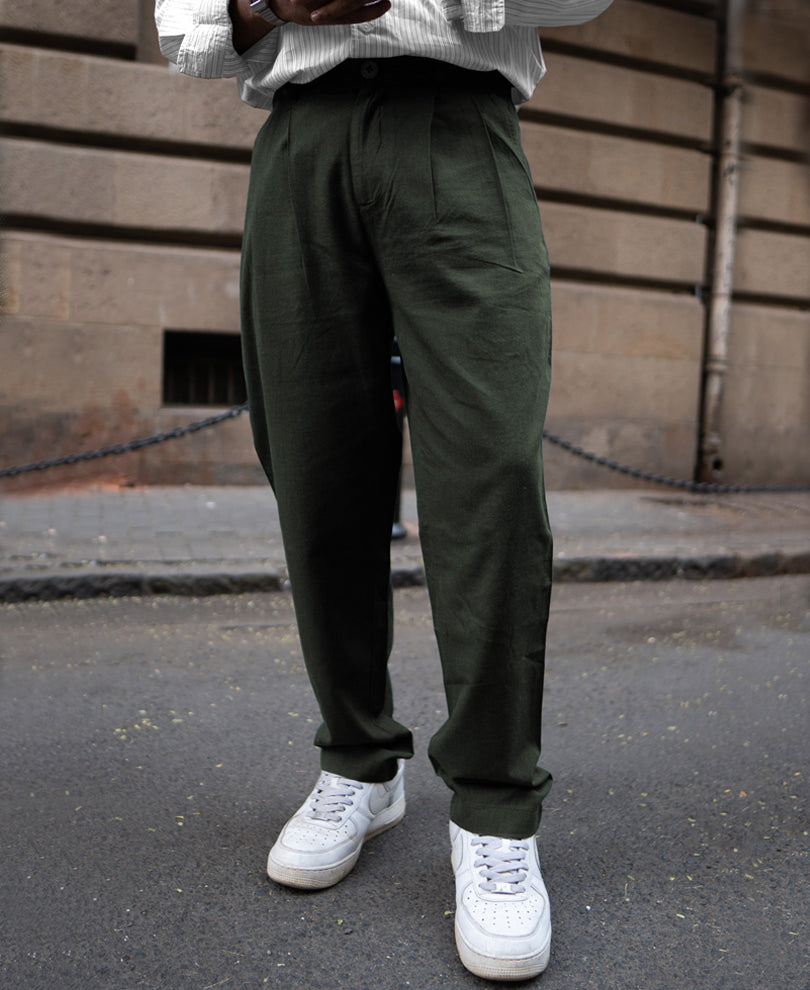 Green Linen Pant.