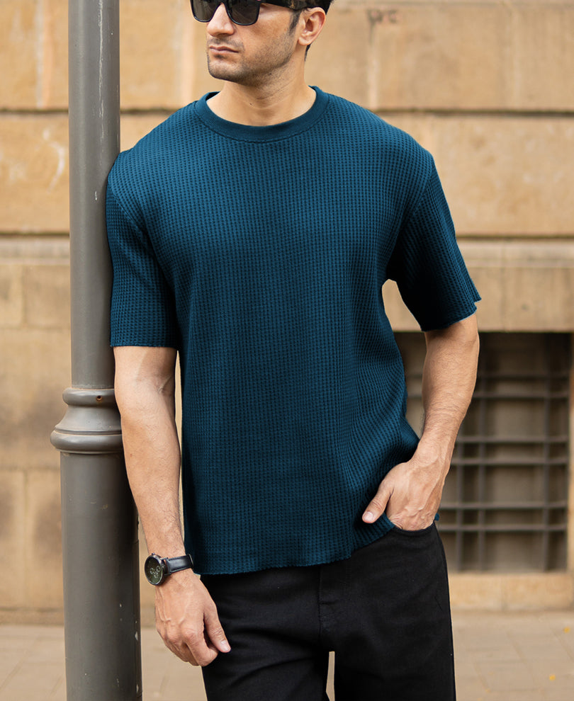 Blue Coral Structured T-Shirt.