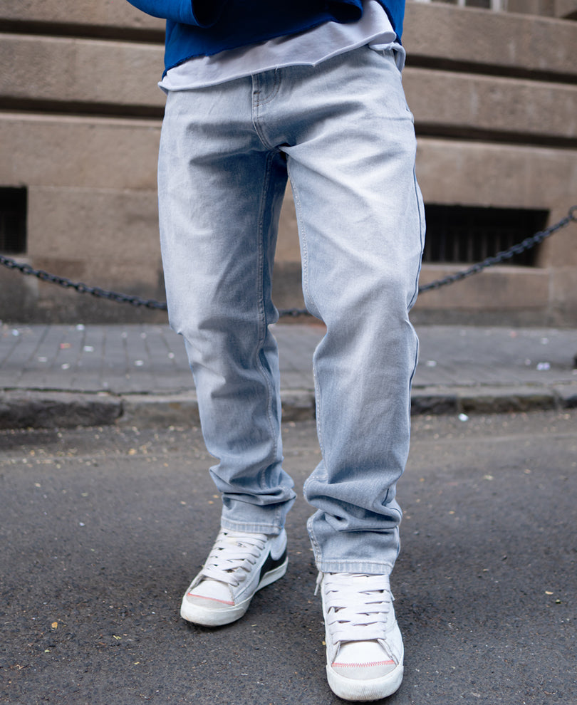 Light Blue Regular Fit Denim Jeans.