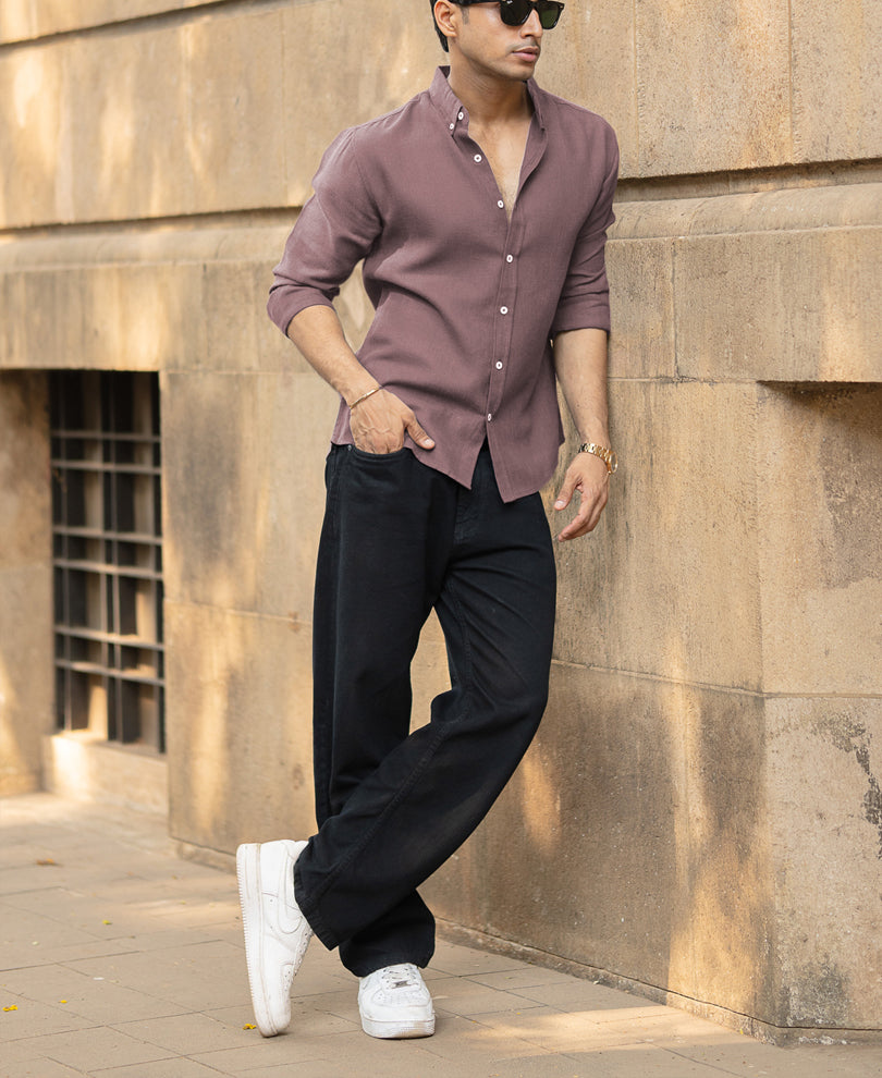 Twilight Mauve Linen Shirt.