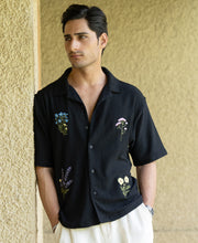 Black Embroidered Knit Shirt