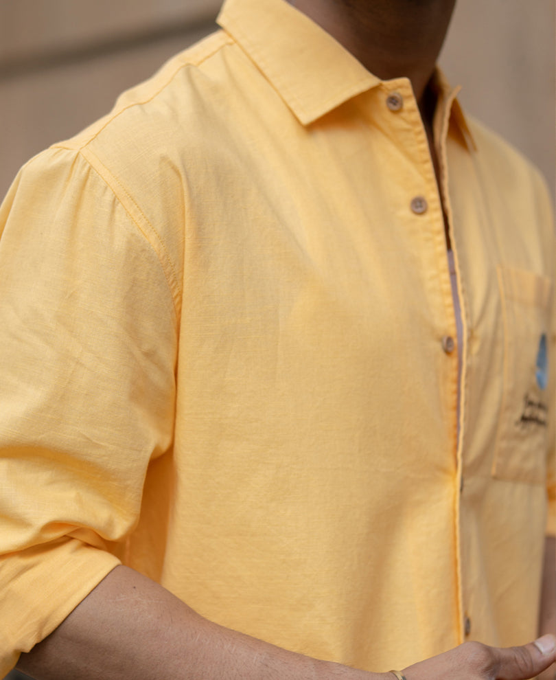 Mustard Yellow Embroidered Shirt.