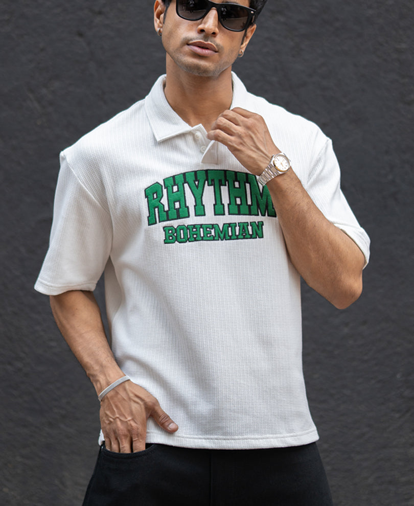 Off-White Applique Polo T-Shirt.