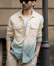 Butter Yellow Structured Ombre Shirt.