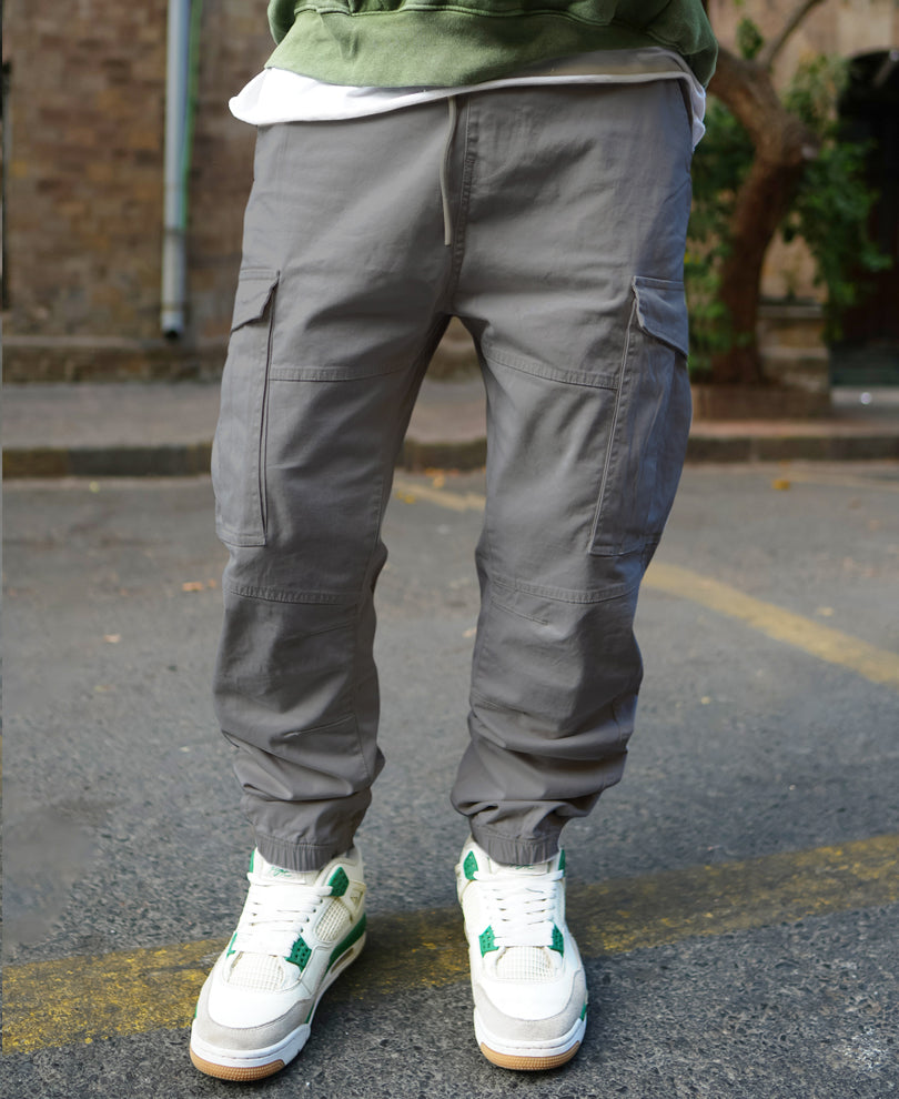 Grey Regular Fit Cargo Pant.