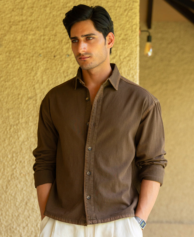 Coffee Brown Overdyed Shirt