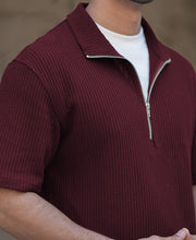 Wine Oversized Half Sleeves T-Shirt.