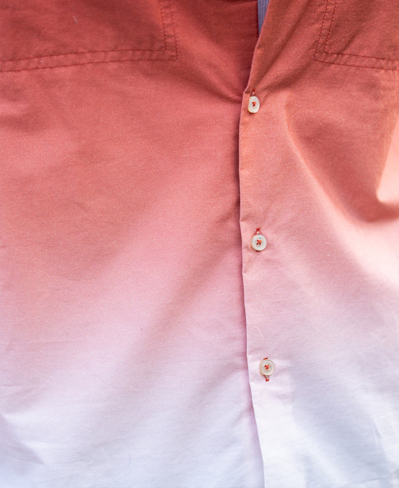 Orange Rust Ombre Pocket Shirt.
