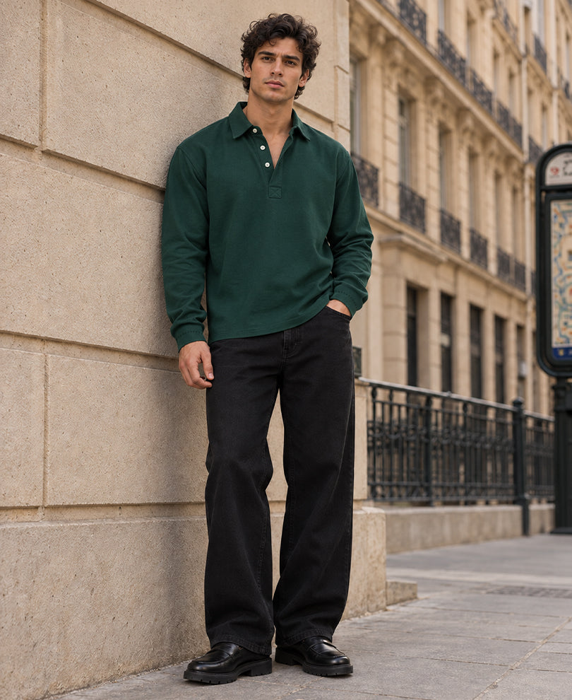 Pine Green Structured Kurta Shirt