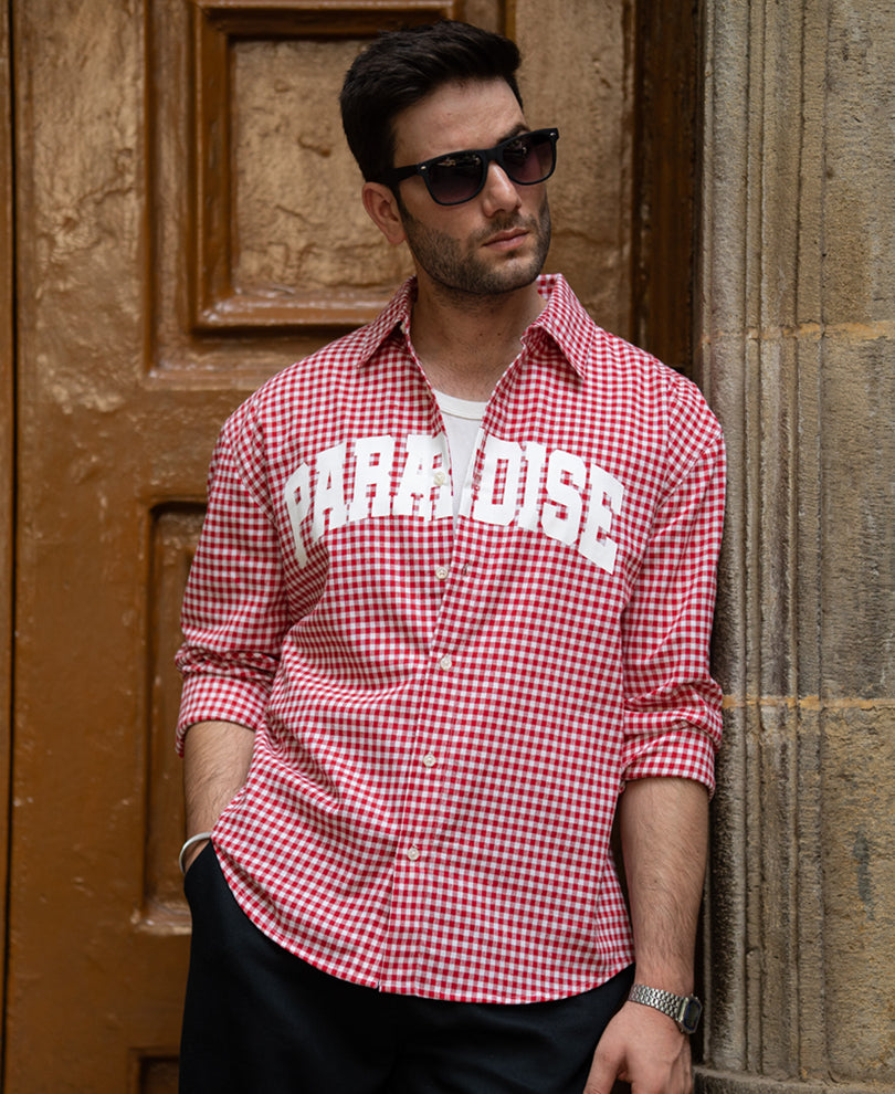 Printed Red Checks Shirt