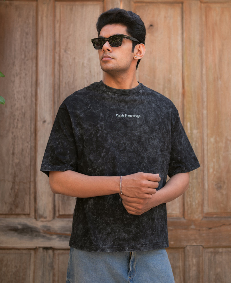 Black Washed Graphic T-Shirt 100% Cotton