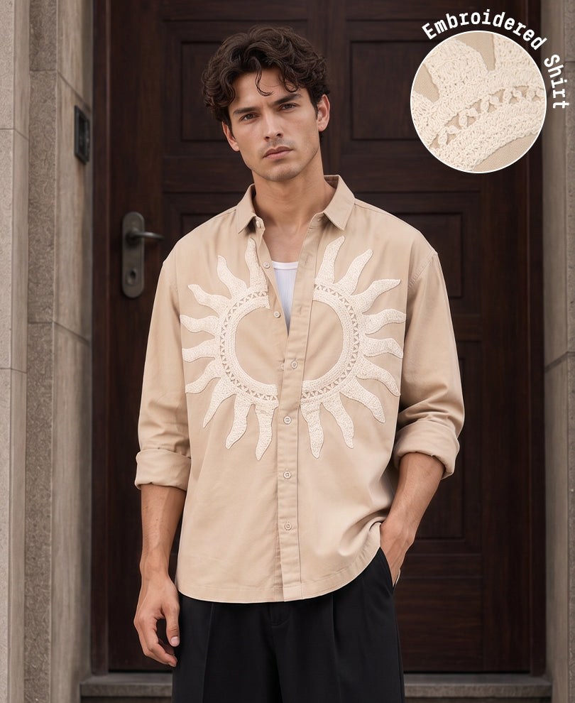 Beige Sunpatch Shirt 100% Cotton