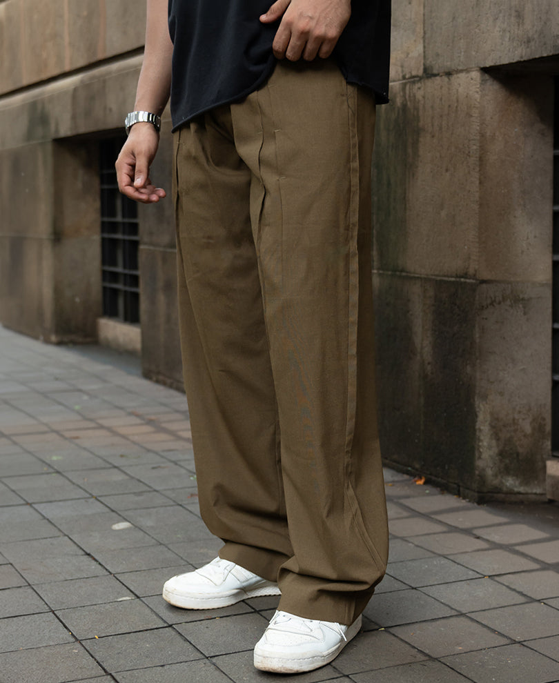 Brown Pleated Trousers