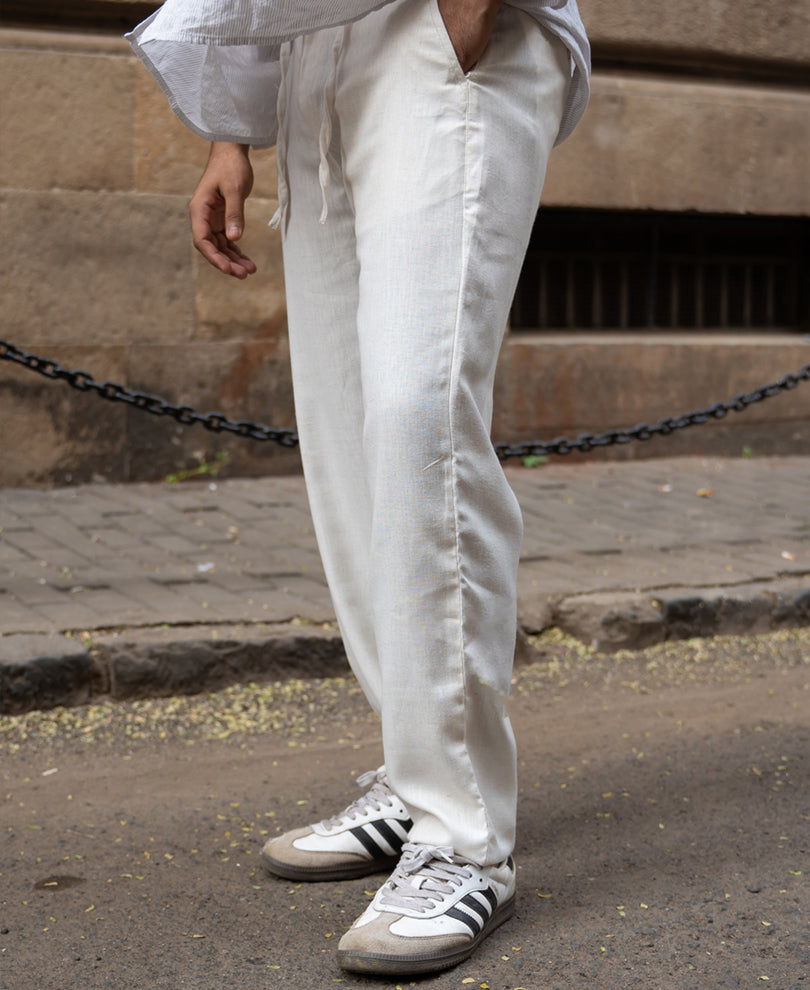 Natural Linen Trousers.