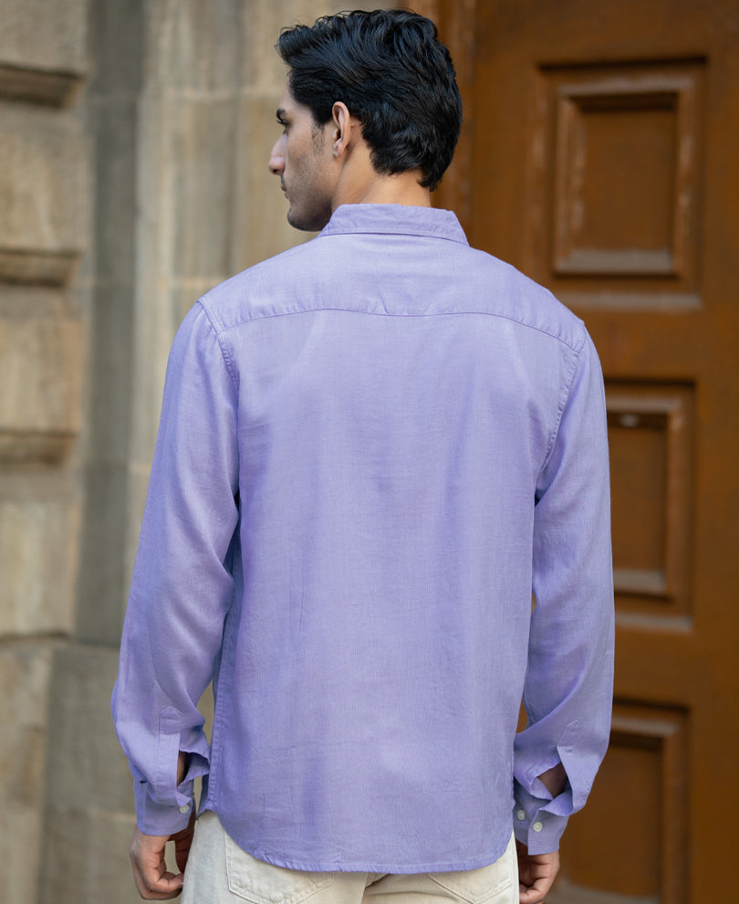 Lavender Linen Blend Shirt.
