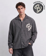 Dark Grey Structured Embroidered Shirt