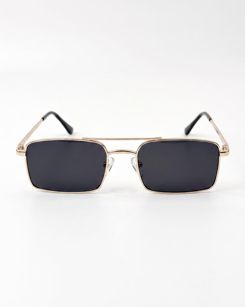 Gold Rectangle Sunglasses