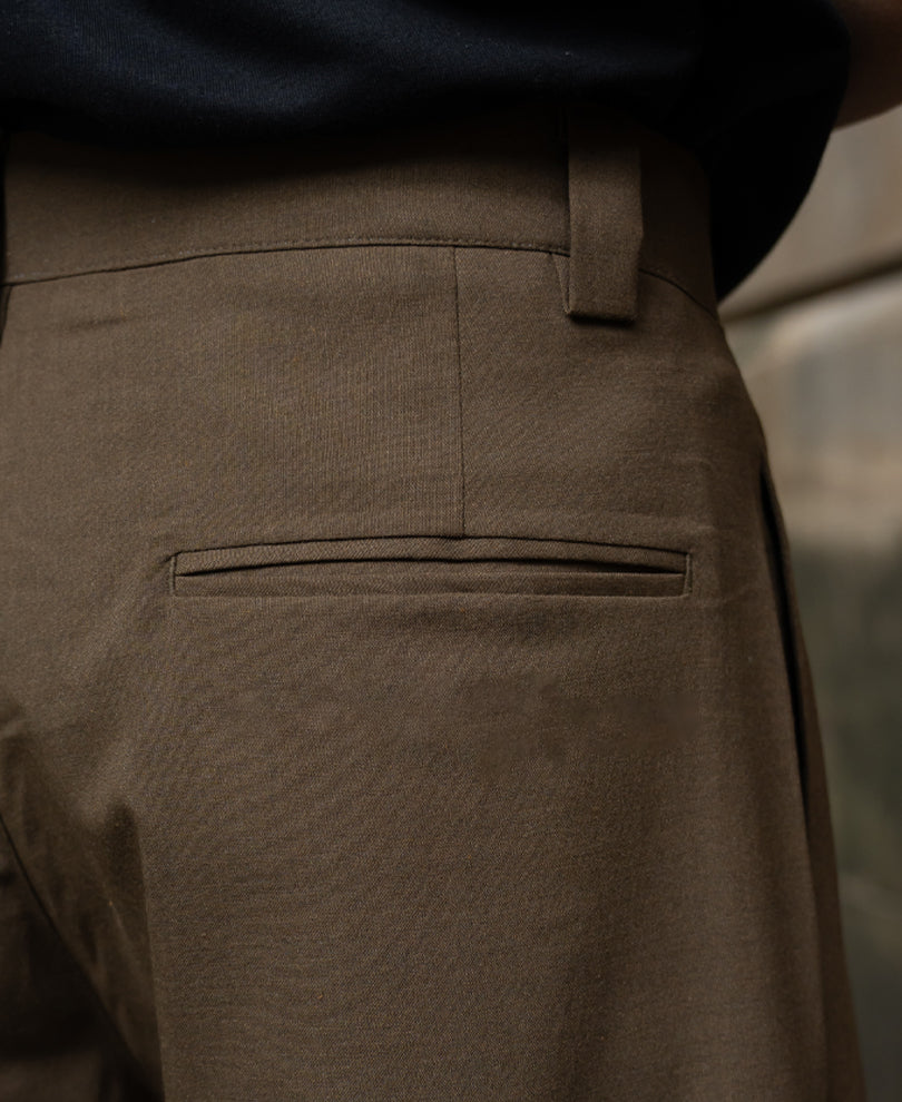 Brown Pleated Trousers
